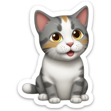 Une famille chat multicolore qui écoute de la musique sticker