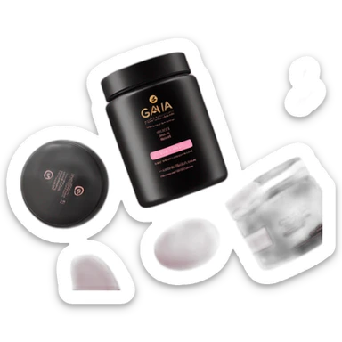 GAIA Beauté Supplements with pink and black packaging  sticker