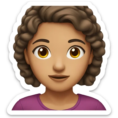 A mexican girl with brown hair and brown eyes sticker