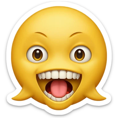 a face with a large opened mouth in emoji of whatsapp style (yellow), not humanized. The ones you generate are strange sticker