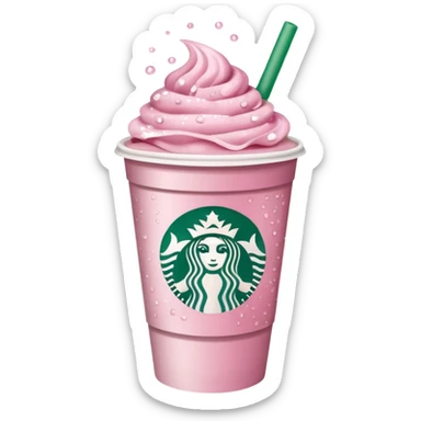 Light pink Starbucks coffee with sparkles sticker