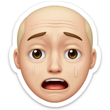 Devastated crying hysterical insane sad sticker