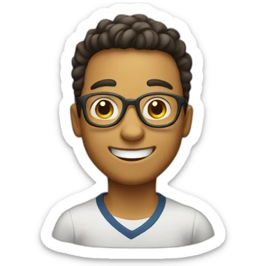 A happy boy who says I am smart sticker