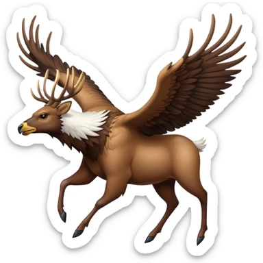 Elk with eagle wings flying sticker