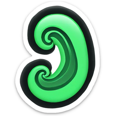 Half black and half Green broken swirl heart sticker