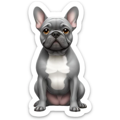 grey french bulldog sticker