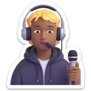 Juice WRLD with headphones and microphone sticker