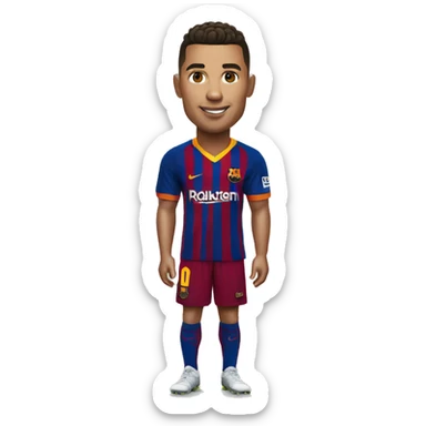 Ronaldo in a barcelona jersey sticker