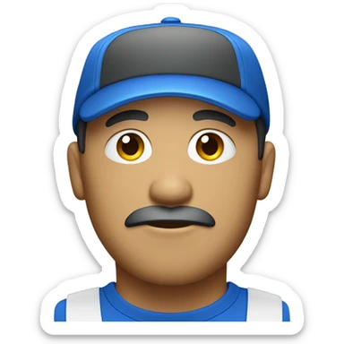 Filipino man head with a blue hat and goatee sticker