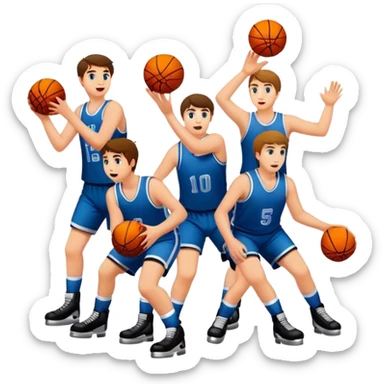 Hockey team  playing basketball  sticker