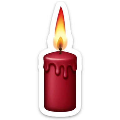 Dark red velvet candle sticker