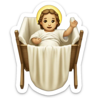 infant jesus in manger sticker