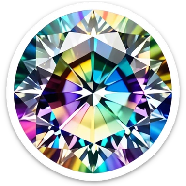 Cinematic Realistic Diamond Emoji, Brilliant and sparkling, with perfectly cut facets reflecting light in dazzling rainbows, resting upon a soft velvet background. The sharp, clean edges reflect light in every direction, creating a mesmerizing shine. Soft glowing outline, capturing the essence of timeless luxury and radiant beauty in a single, flawless diamond! sticker