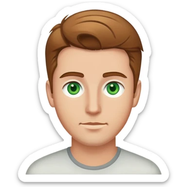 2 Man with light brown hair combed upwards. With green eyes sticker