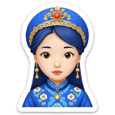 chinese girl in blue traditional costume sticker