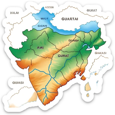 Gujarat map sticker