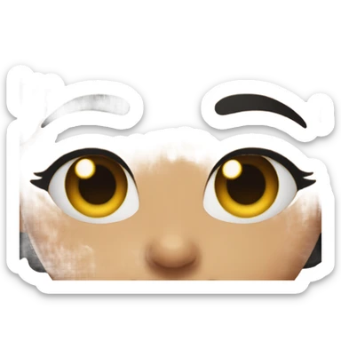 black short hair girl with round eyes and lashes  sticker
