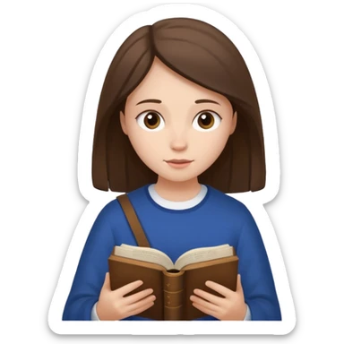 a girl reading the Bible, simple and expressive, no text sticker