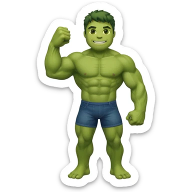 Hulk with full body emoji style sticker
