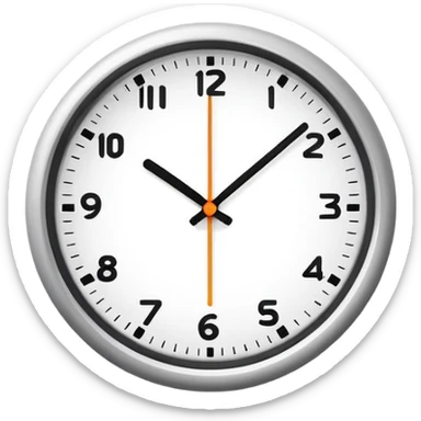 Minimalist 24 hour clock, simple design, clean lines sticker