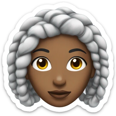black woman with black braids and lashes sticker
