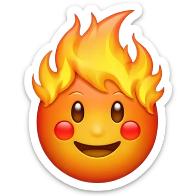 fire emoji in iphone style sticker