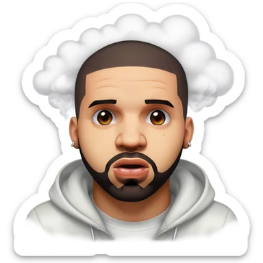 drake the rapper, extremely mad, with steam coming out of his ears sticker