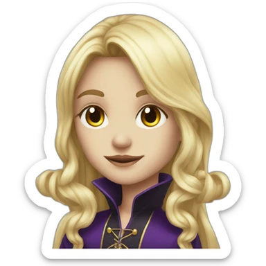 long-hair blond femboy gothic sorcerer magician sticker