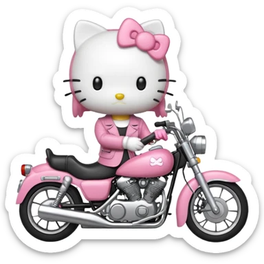 Hello kitty soñando con motos sticker