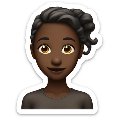 smiling girl with dark skin giving side eye sticker