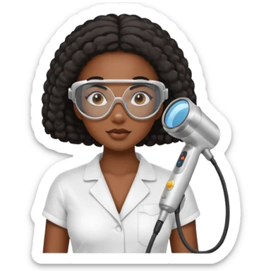 black girl doing laser hair removal sticker