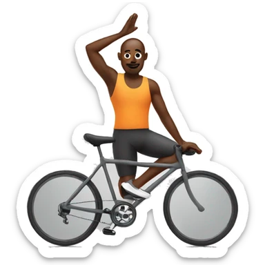 Man yoga cycling sticker