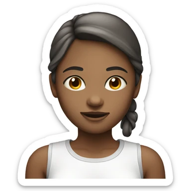 Girl with healthy body ,white face sticker