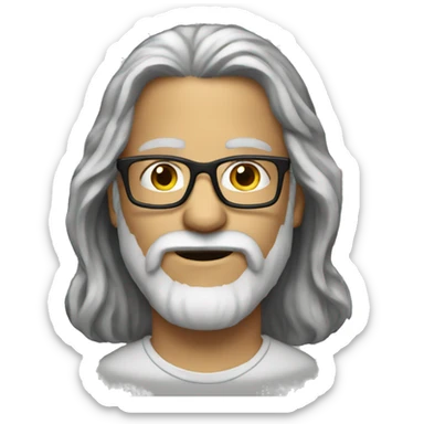 a boomer long hair and beard  glasses sticker