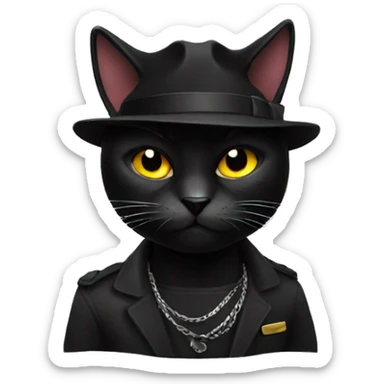 black cat. gangster sticker