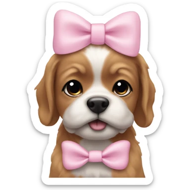 hank with a baby pink bow  sticker