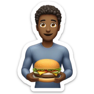 persona comiendo hamburguesa sticker