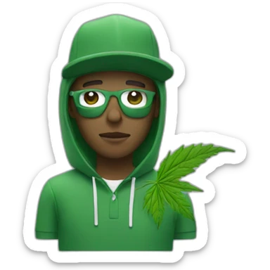 Weed smoker with lacoste clothes sticker