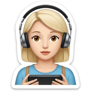 müzik dinleyen kadın sticker