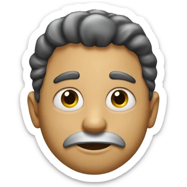 man with a weird face sticker