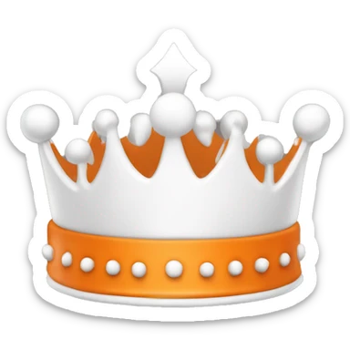 A crown, orange on the upside and white on the downside, add text seeker alliance  sticker