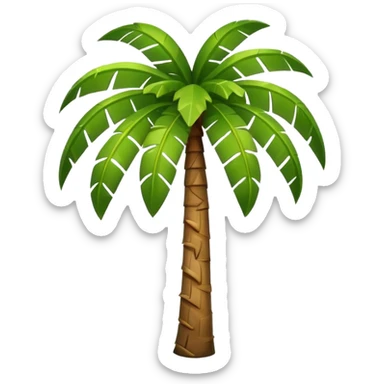 Palm Tree: cartoon flat body leafs sticker