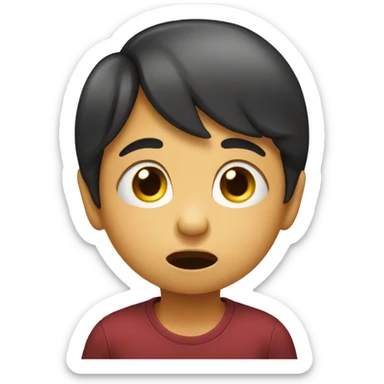 face of a little kid that doing shush sticker