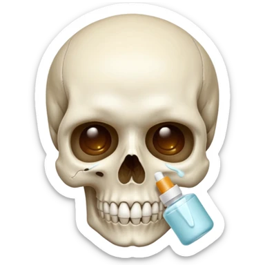 teschio che fa la skincare sticker
