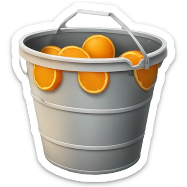 bucket filled with orange p sticker