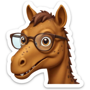 Dinosaur with glass on in a horse sticker