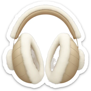 Chanel logo earmuffs white and beige sticker
