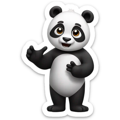 Panda saying no no no in sign language sticker