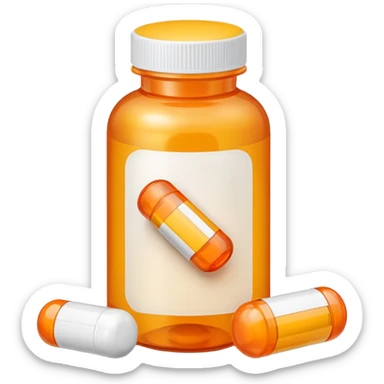 prescription pills bottle yellow orange sticker