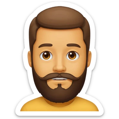 a person with a beard, emoji style sticker